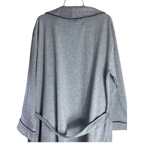 NWT Ted Baker London Mens Robe Sz Large/XL Brushed Pone Piped Trim Heather Grey - Picture 11 of 11